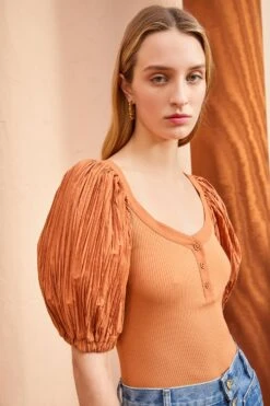 ULLA JOHNSON Marika Top - Chestnut -Ulla Johnson ULLA JOHNSON Marika Top CHESTNUT 03