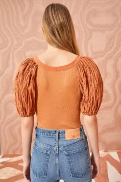 ULLA JOHNSON Marika Top - Chestnut -Ulla Johnson ULLA JOHNSON Marika Top CHESTNUT 04