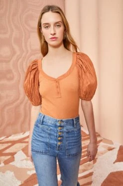 ULLA JOHNSON Marika Top - Chestnut -Ulla Johnson ULLA JOHNSON Marika Top CHESTNUT 05