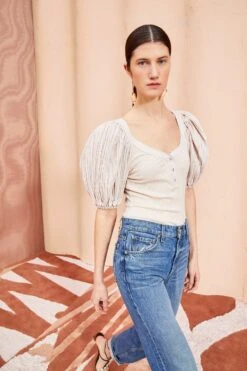 ULLA JOHNSON Marika Top - Cobblestone