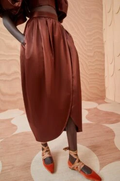 ULLA JOHNSON Maxine Skirt - Mahogany -Ulla Johnson ULLA JOHNSON Maxine Skirt MAHOGANY 0108