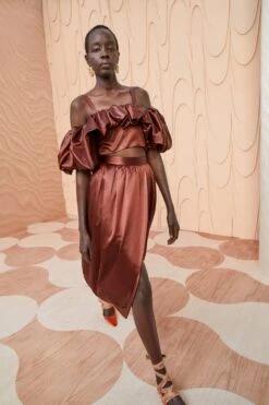 ULLA JOHNSON Maxine Skirt - Mahogany -Ulla Johnson ULLA JOHNSON Maxine Skirt MAHOGANY 0175