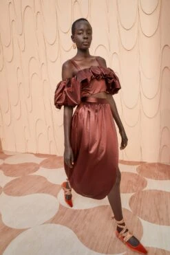 ULLA JOHNSON Maxine Skirt - Mahogany