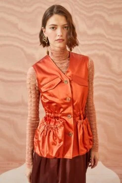 ULLA JOHNSON Monroe Vest - Red Oxide 7 ULLA JOHNSON Monroe Vest - Red Oxide -Ulla Johnson ULLA JOHNSON Monroe Vest REDOXIDE 0049