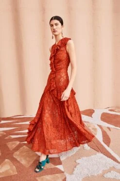 ULLA JOHNSON Odile Dress - Paprika 8 ULLA JOHNSON Odile Dress - Paprika -Ulla Johnson ULLA JOHNSON Odile Dress PAPRIKA 01 MAIN