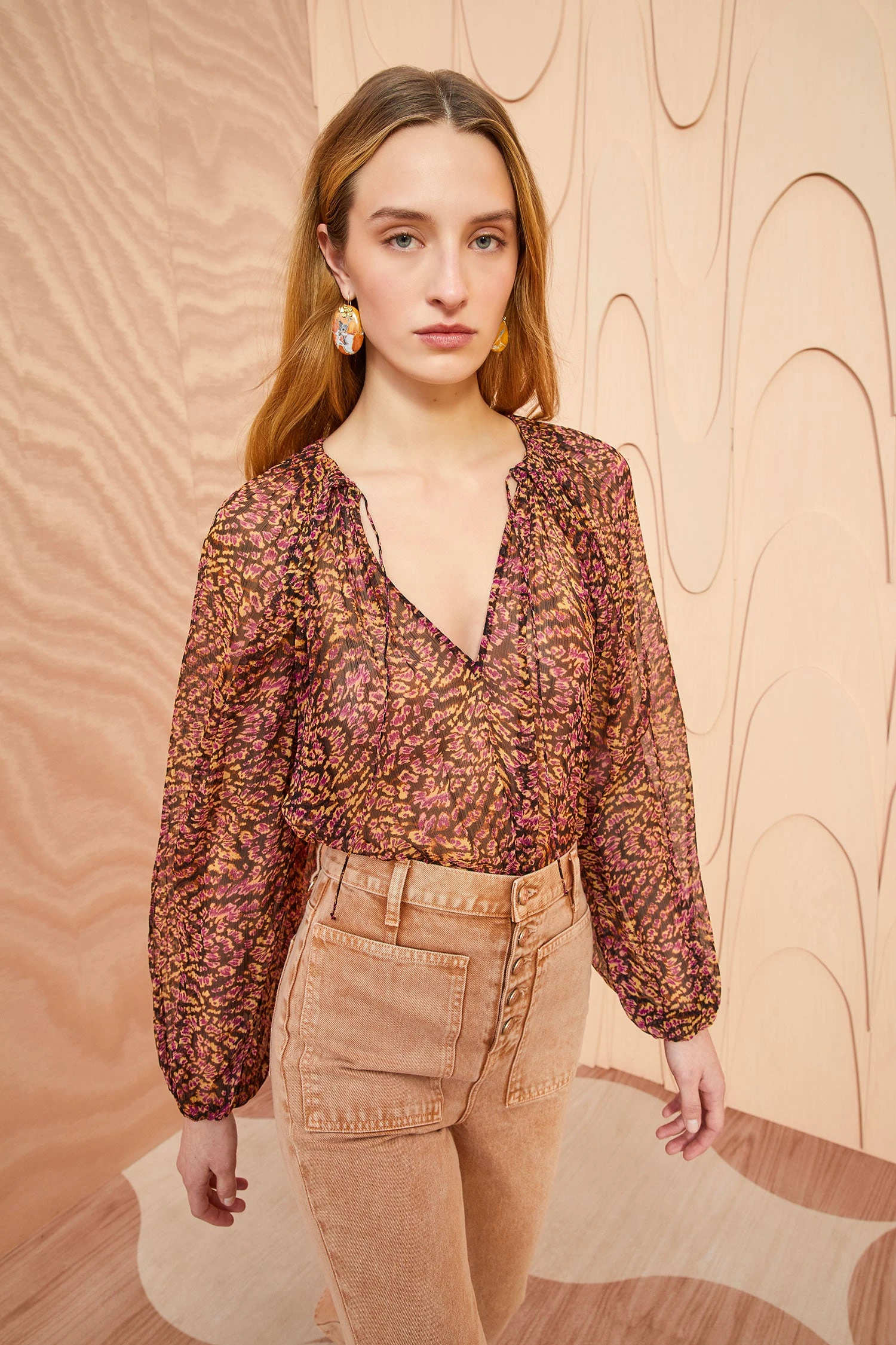 ULLA JOHNSON Pauline Blouse - Pomegranate 2 ULLA JOHNSON Pauline Blouse - Pomegranate - Image 2