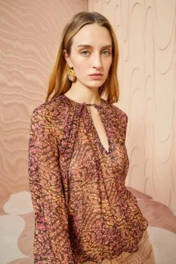 ULLA JOHNSON Pauline Blouse - Pomegranate 9 ULLA JOHNSON Pauline Blouse - Pomegranate -Ulla Johnson ULLA JOHNSON Pauline Blouse POMEGRANATE 03