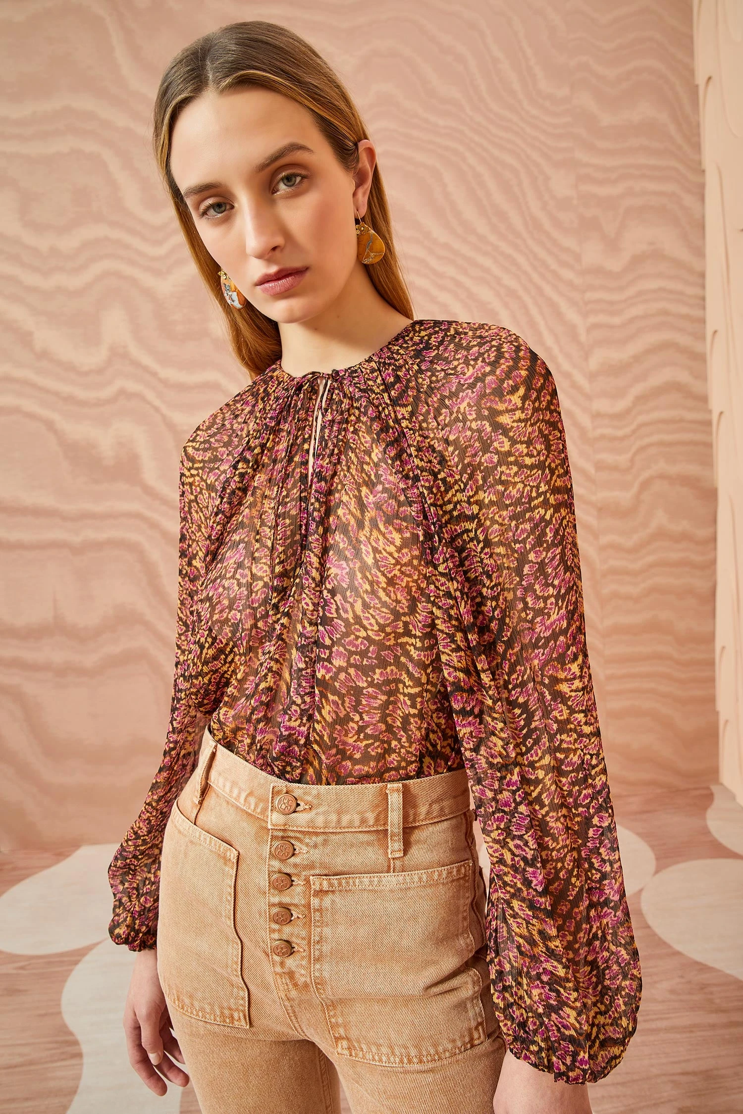 ULLA JOHNSON Pauline Blouse - Pomegranate 1 ULLA JOHNSON Pauline Blouse - Pomegranate