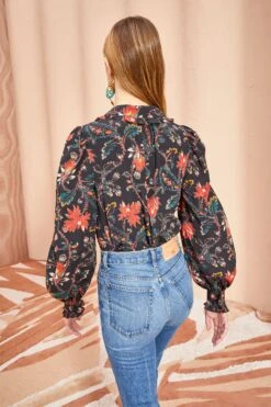 ULLA JOHNSON Philipa Blouse - Obsidian -Ulla Johnson ULLA JOHNSON Philipa Blouse OBSIDIAN 0097