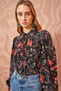 ULLA JOHNSON Philipa Blouse - Obsidian