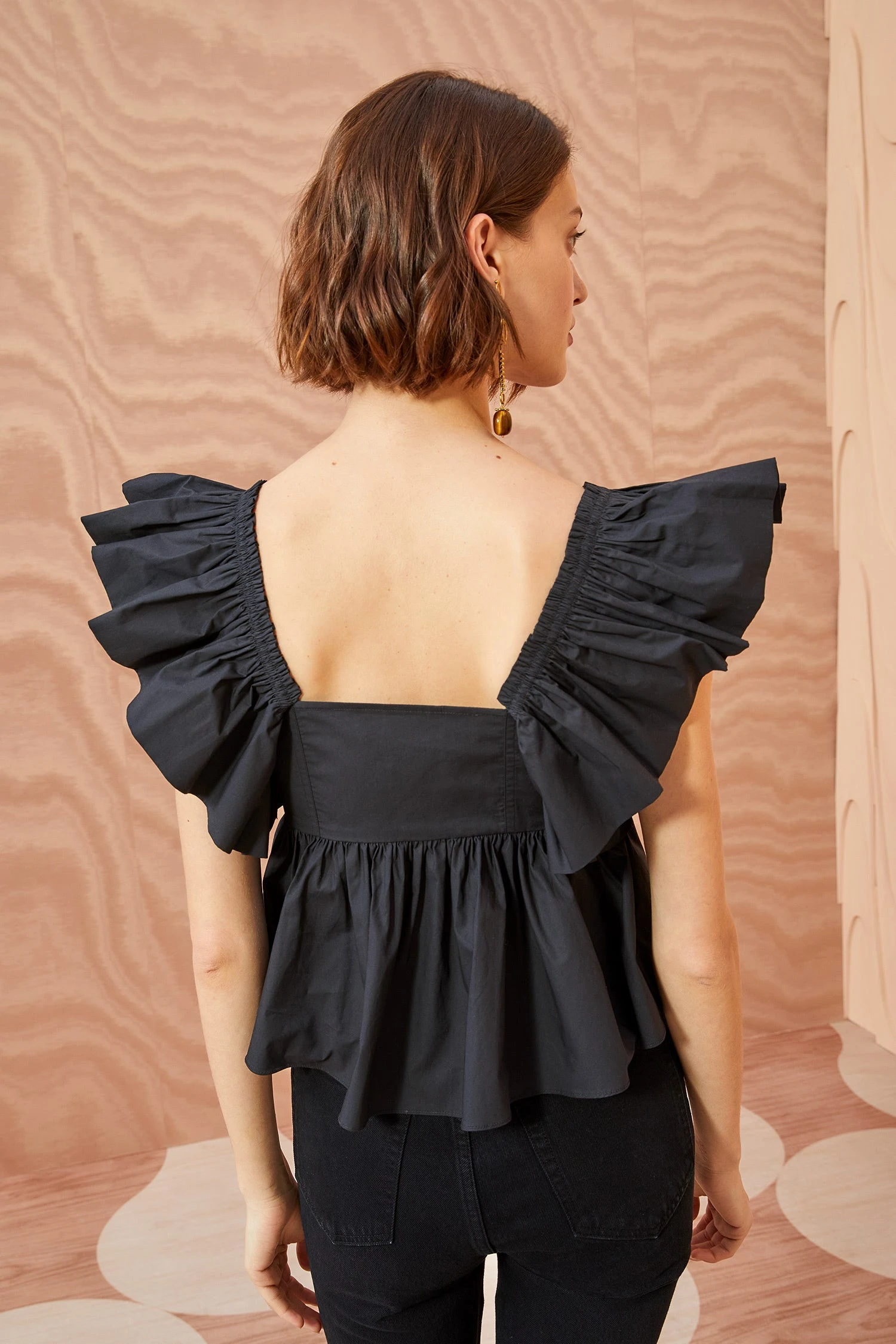 ULLA JOHNSON Romi Top - Noir 4 ULLA JOHNSON Romi Top - Noir - Image 4