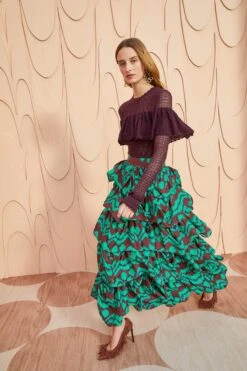 ULLA JOHNSON Samira Skirt - Malachite -Ulla Johnson ULLA JOHNSON Samira Skirt MALACHITE 03