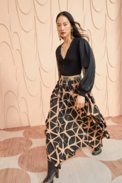 ULLA JOHNSON Savita Skirt - Onyx -Ulla Johnson ULLA JOHNSON Savita Skirt ONYX 0068