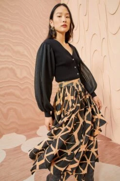 ULLA JOHNSON Savita Skirt - Onyx -Ulla Johnson ULLA JOHNSON Savita Skirt ONYX 0110