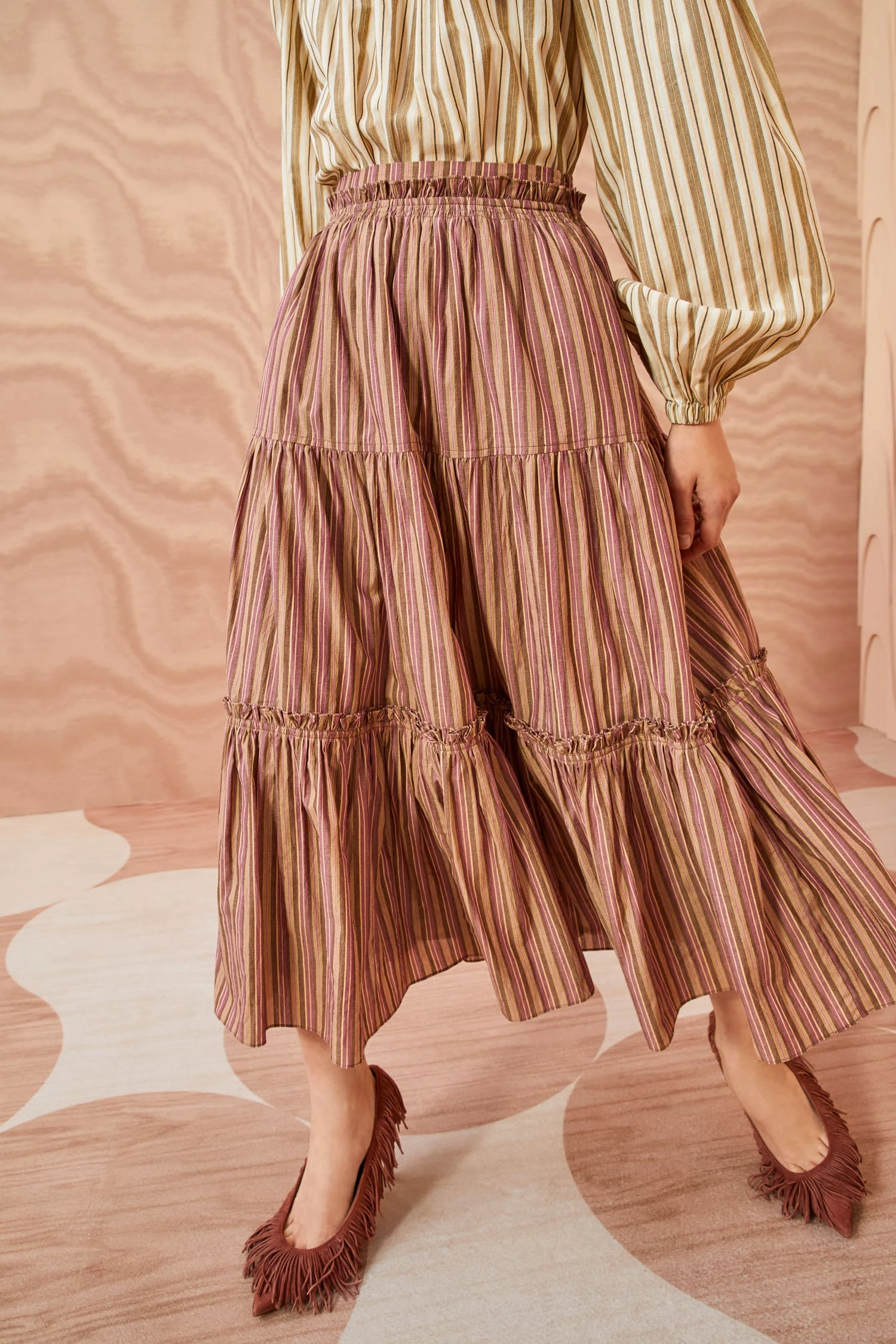 ULLA JOHNSON Severine Skirt - Mulberry 2 ULLA JOHNSON Severine Skirt - Mulberry - Image 2