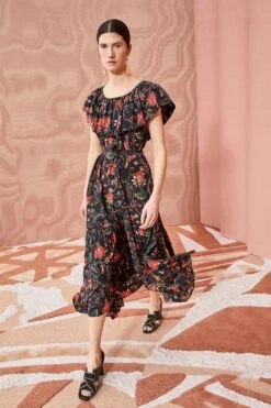 ULLA JOHNSON Skye Dress - Obsidian -Ulla Johnson ULLA JOHNSON Skye Dress OBSIDIAN 0154