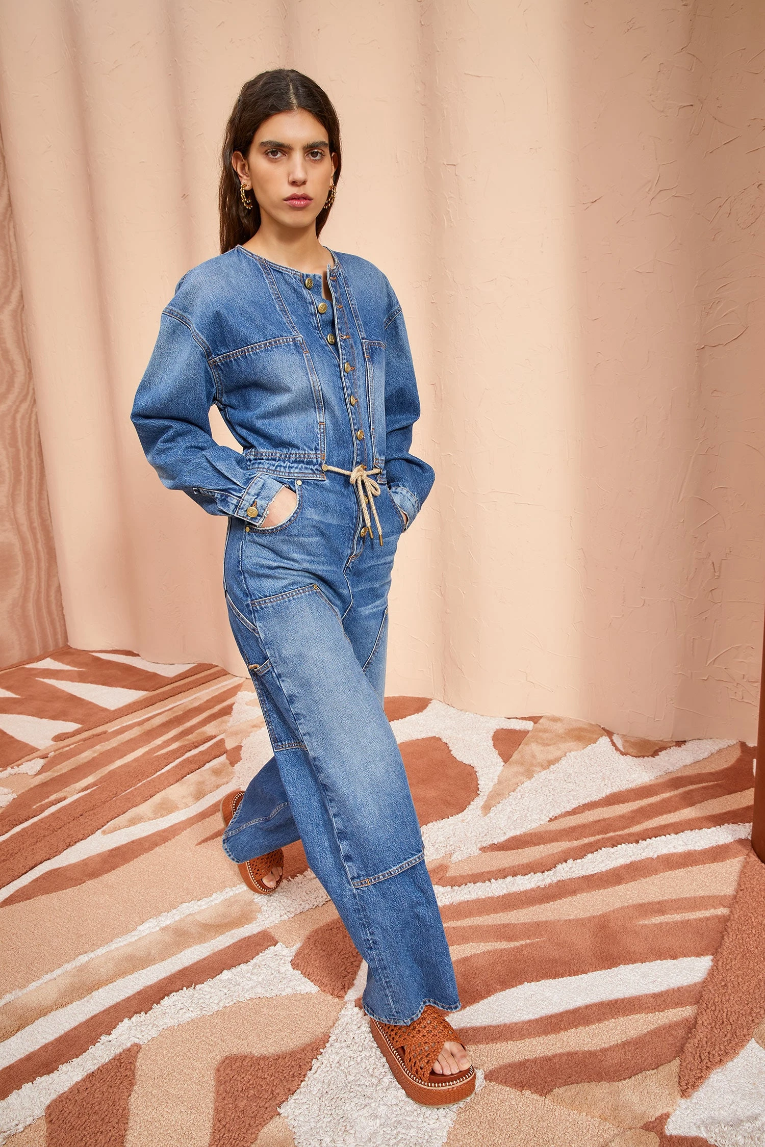 ULLA JOHNSON The Stevie Jumpsuit - Danube Medium Indigo Wash 1 ULLA JOHNSON The Stevie Jumpsuit - Danube Medium Indigo Wash