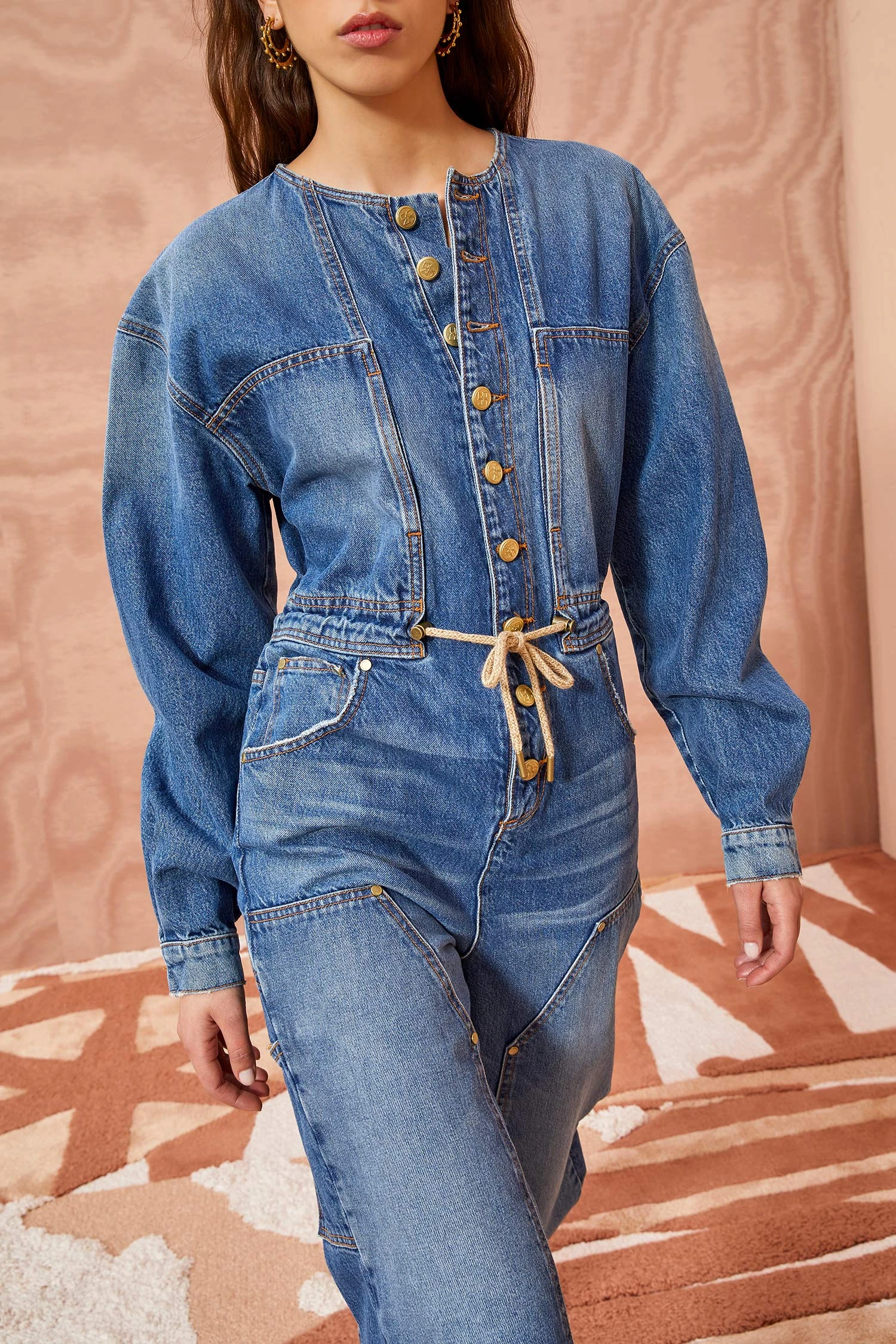 ULLA JOHNSON The Stevie Jumpsuit - Danube Medium Indigo Wash 2 ULLA JOHNSON The Stevie Jumpsuit - Danube Medium Indigo Wash - Image 2