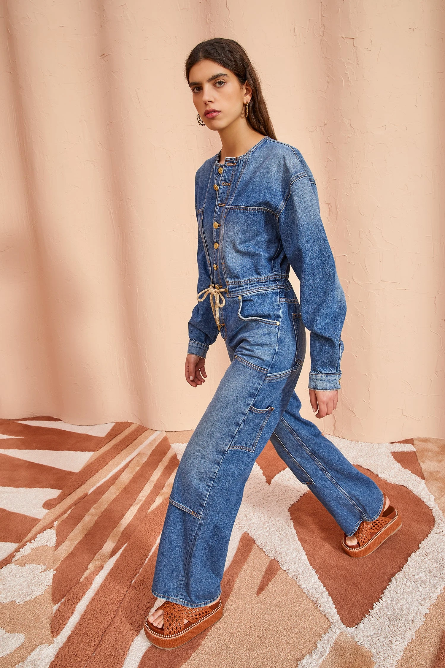 ULLA JOHNSON The Stevie Jumpsuit - Danube Medium Indigo Wash 3 ULLA JOHNSON The Stevie Jumpsuit - Danube Medium Indigo Wash - Image 3