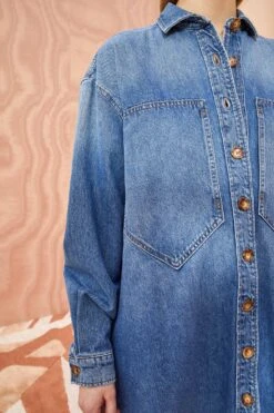 ULLA JOHNSON The Valerie Dress - Danube Medium Indigo Wash -Ulla Johnson ULLA JOHNSON The Valerie DANUBE MEDIUM INDIGO WASH 02 ALT