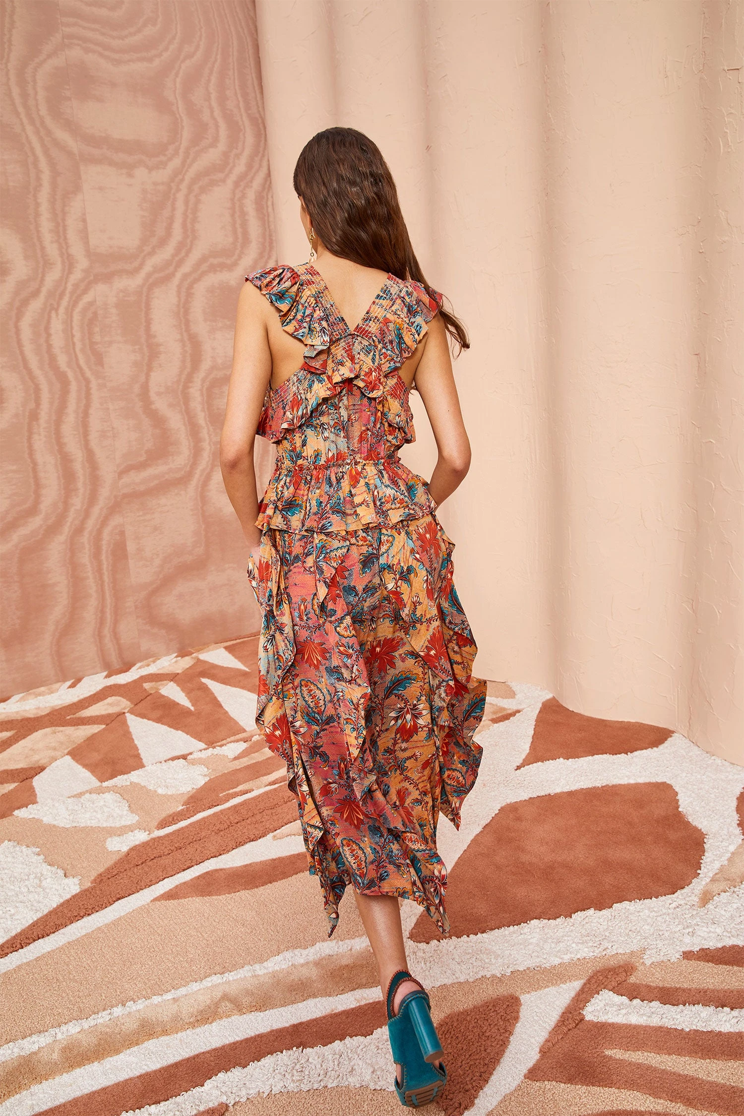 ULLA JOHNSON Violeta Dress - Coral Bloom 2 ULLA JOHNSON Violeta Dress - Coral Bloom - Image 2