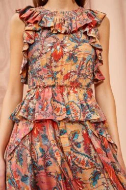 ULLA JOHNSON Violeta Dress - Coral Bloom 7 ULLA JOHNSON Violeta Dress - Coral Bloom -Ulla Johnson ULLA JOHNSON Violeta Dress CORAL BLOOM 03