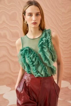 ULLA JOHNSON Winnifred Top - Jade -Ulla Johnson ULLA JOHNSON Winnifred Top JADE 0168