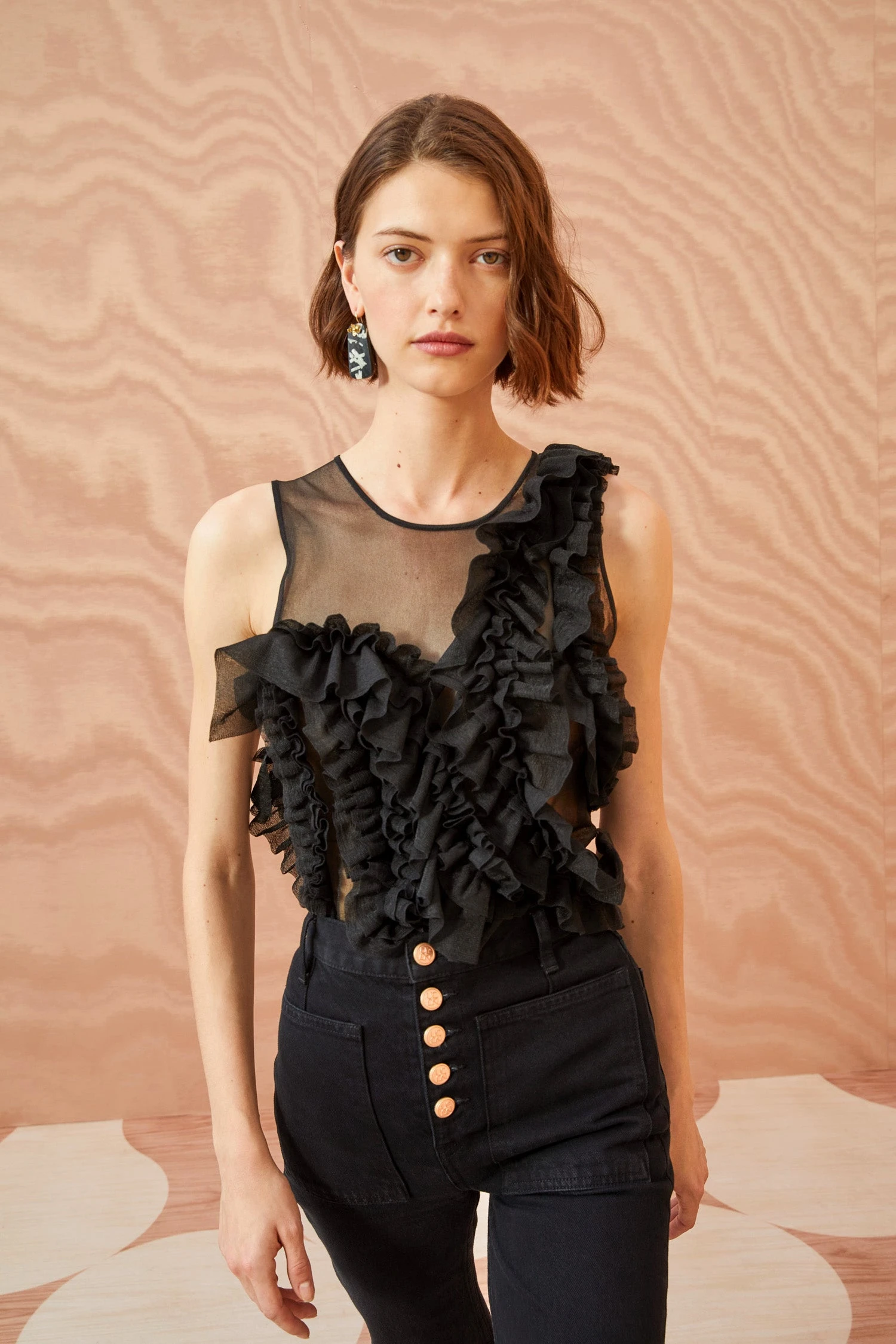 ULLA JOHNSON Winnifred Top - Noir 1 ULLA JOHNSON Winnifred Top - Noir